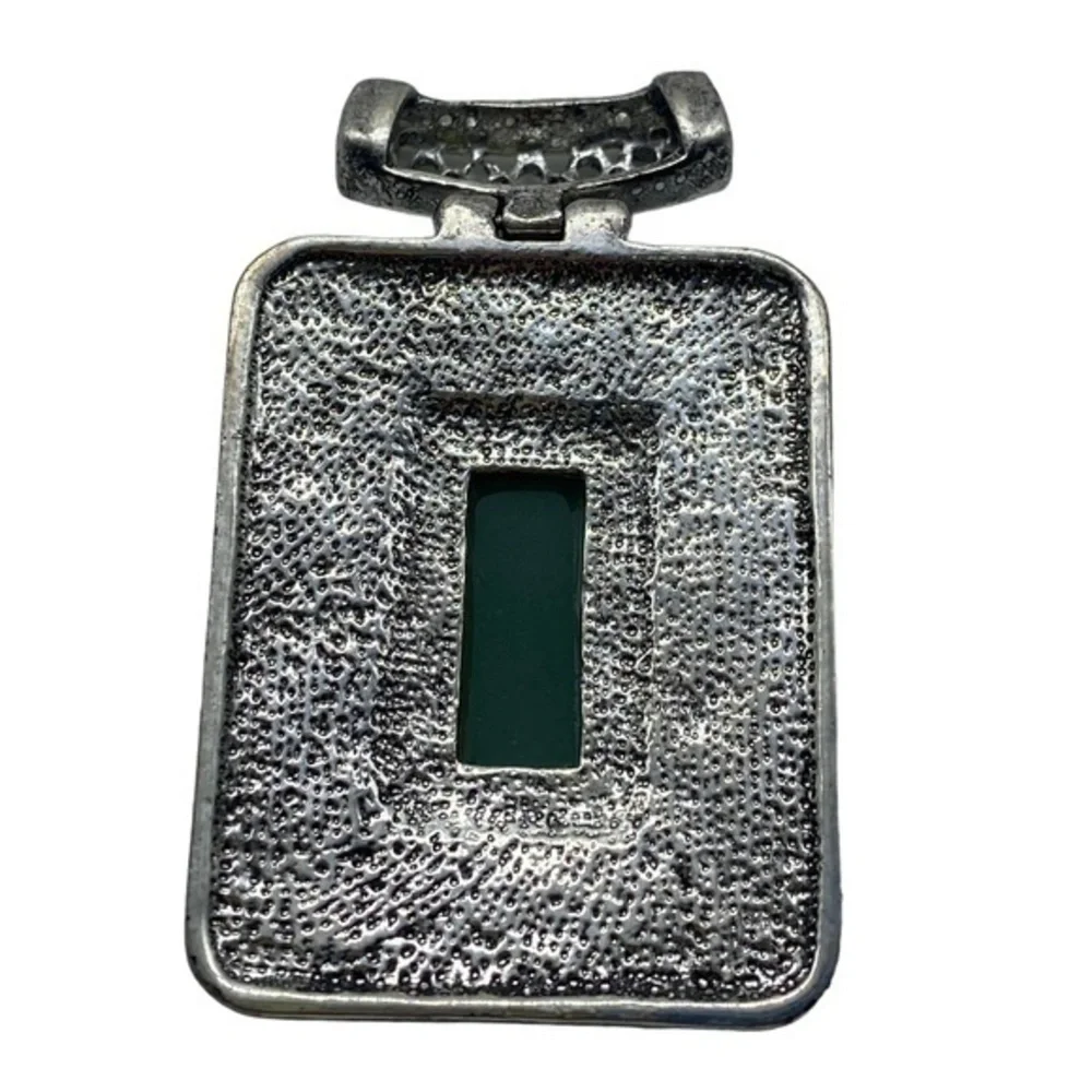 Green Adventurine Gemstone Sterling Silver 925 Pendant 2 5/8in